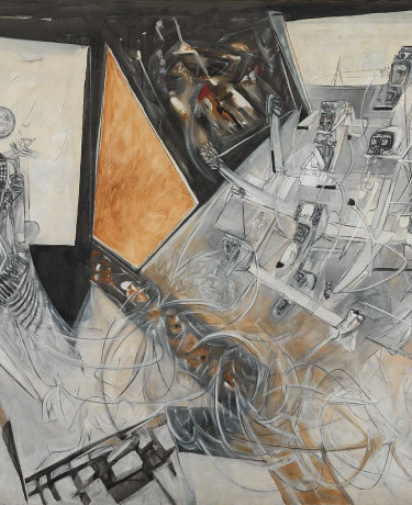Tableau de Roberto Matta, Contra vosotros asesinos de palomas, 1950