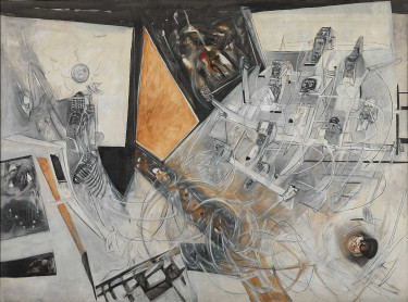 Tableau de Roberto Matta, Contra vosotros asesinos de palomas, 1950